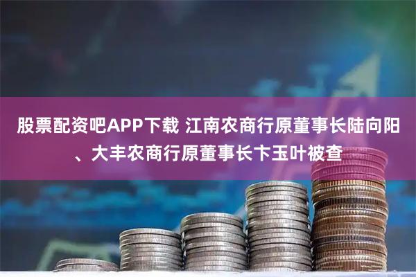 股票配资吧APP下载 江南农商行原董事长陆向阳、大丰农商行原董事长卞玉叶被查